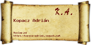 Kopacz Adrián névjegykártya